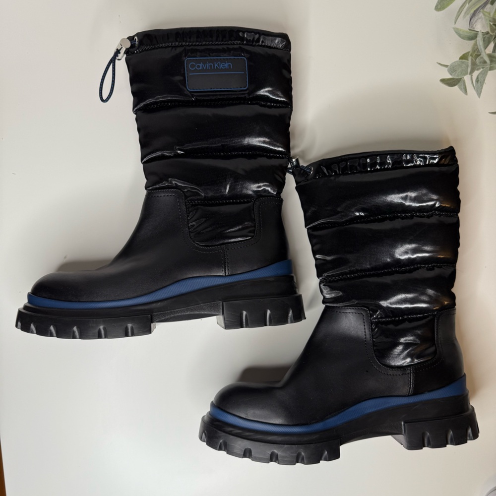 Calvin Klein Laeton Black Puffer Rain/Snow Boot Womens Size 8 Outdoor Minimalist - Picture 13 of 16